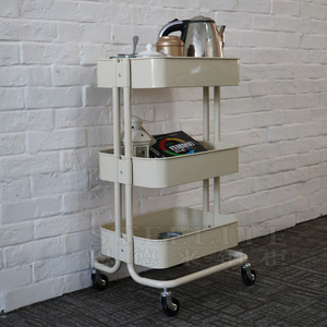 Chariot de cuisine en acier 100% à 3 niveaux, nouveau design, vente en gros, avec 4 roues - Product Image 3