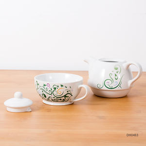 Set da Tè Turco per Una Persona in Porcellana, <span class=keywords><strong>Teiera</strong></span> e Tazza per Caffè con Decalcomania Smaltata in Ceramica - Product Image 4