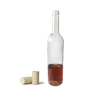 Importierte klare 470g Gewicht runde Form 375ml 500ml 750ml Glas Weinflasche
