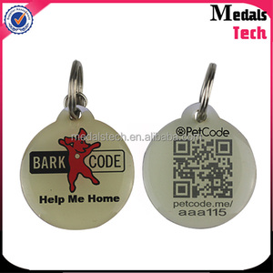 Shenzhen-etiqueta personalizada para identificación de mascotas, 13,56 MHz, NFC, de aluminio, con resina abovedada