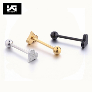 <span class=keywords><strong>Piercing</strong></span> alla lingua in acciaio inossidabile anello con lingua a forma di cuore opaco anelli per capezzoli con bilanciere <span class=keywords><strong>gioielli</strong></span> <span class=keywords><strong>piercing</strong></span> per il corpo - Product Image 2