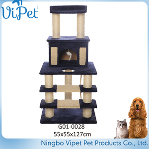 Casa di lusso Beige grande albero di gatto 4 livelli Xxl gatto arrampicata graffio in legno Pet interattivo & movimento giocattolo