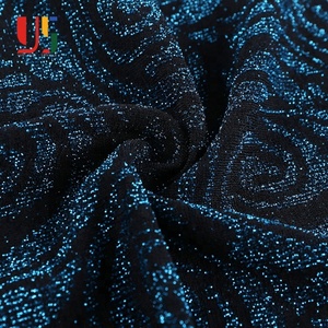 Tissu en jersey jacquard rose en nylon métallisé argenté FDY noir et <span class=keywords><strong>bleu</strong></span> avec paillettes pour <span class=keywords><strong>pull</strong></span> - Product Image 2