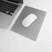 Almofada do mouse do metal do logotipo personalizado, prata duro, dupla face utilizável à prova d' água, controle rápido e preciso para o escritório do jogo