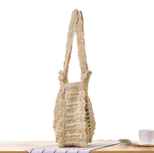 Crochet Knitting Hollow Out Handmade Handbag <strong>Straw</strong> Tote <strong>Bag</strong> Rattan <strong>Bag</strong> Women - Product Image 4