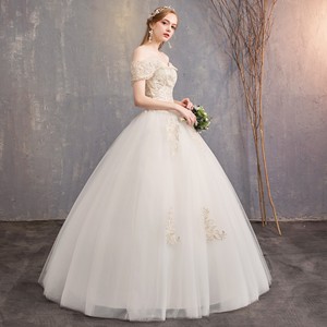 <span class=keywords><strong>Robe</strong></span> <span class=keywords><strong>de</strong></span> <span class=keywords><strong>mariée</strong></span> élégante à épaules dénudées <span class=keywords><strong>de</strong></span> style coréen, <span class=keywords><strong>couleur</strong></span> champagne, pour le printemps 2019 - Product Image 2