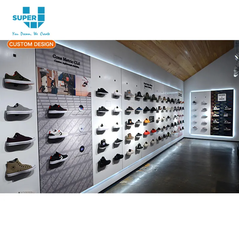 Store Design Metalen Led Sneaker Display Rack En Planken