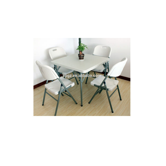 White Plastic Outdoor Table and Chair, Plastic Folding Table and Chair,  Events Party Tables and Chairs for Sale
