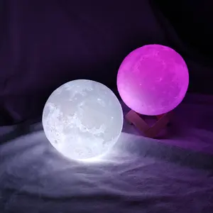 15Cm Babykamer Decor Volle Maan Led Maan Globe 3d Maan Licht