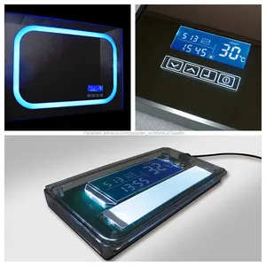 pantalla inteligente LCD de moda para mostrar temperatura tiempo fecha para espejo