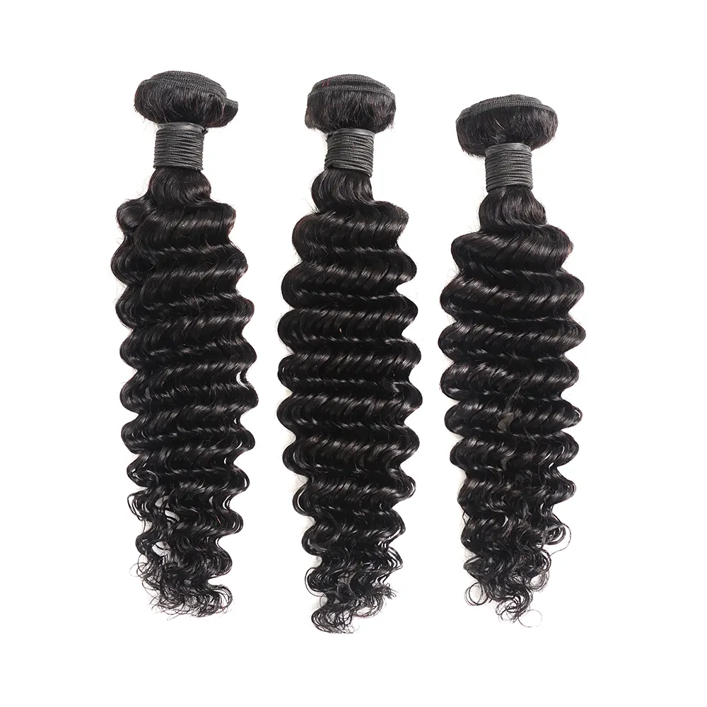 Brazilian hair styles 100% unprocessed curly human hair extension deep wave natural color hair bundles
