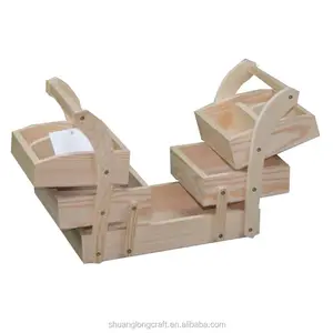 Caja de costura con asa personalizada, accesorio de costura de madera, conveniente para el día a día, en caja de embalaje, precio de fábrica