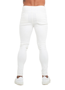 Venta al por mayor de moda de los hombres <span class=keywords><strong>Super</strong></span> <span class=keywords><strong>Skinny</strong></span> Jeans Custom White Slim Fit Denim Jeans de alta calidad blanco de los hombres <span class=keywords><strong>pantalones</strong></span> de mezclilla - Product Image 2
