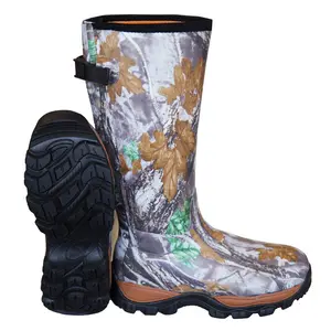 Bottes de chasse camouflage imperméables pour hommes, Durable, fabriqué à la main, en caoutchouc isolé, 20 cm