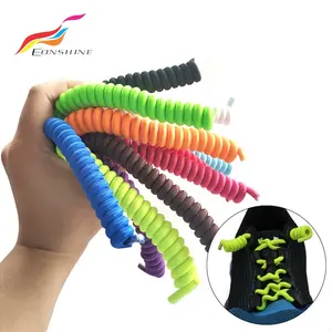 One Size Fits All Never Need Tying Trainer Colored Twister Elastic Spring Shoe Laces for Elderly