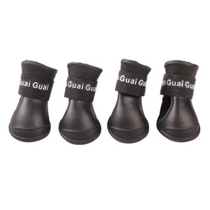 <span class=keywords><strong>Botas</strong></span> de goma antideslizantes para cachorros, zapatos impermeables de lluvia para mascotas, 4 unids/lote - Product Image 5