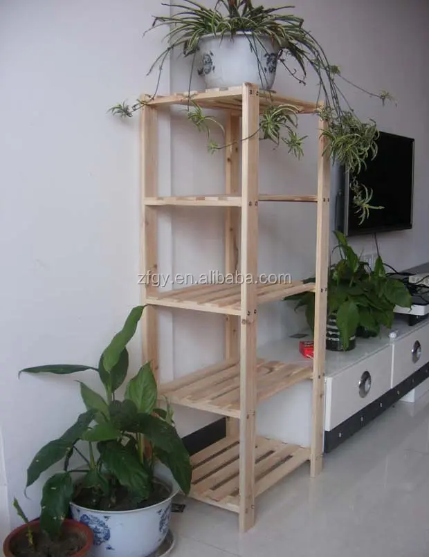5-Tier wooden flower storage rack shelves