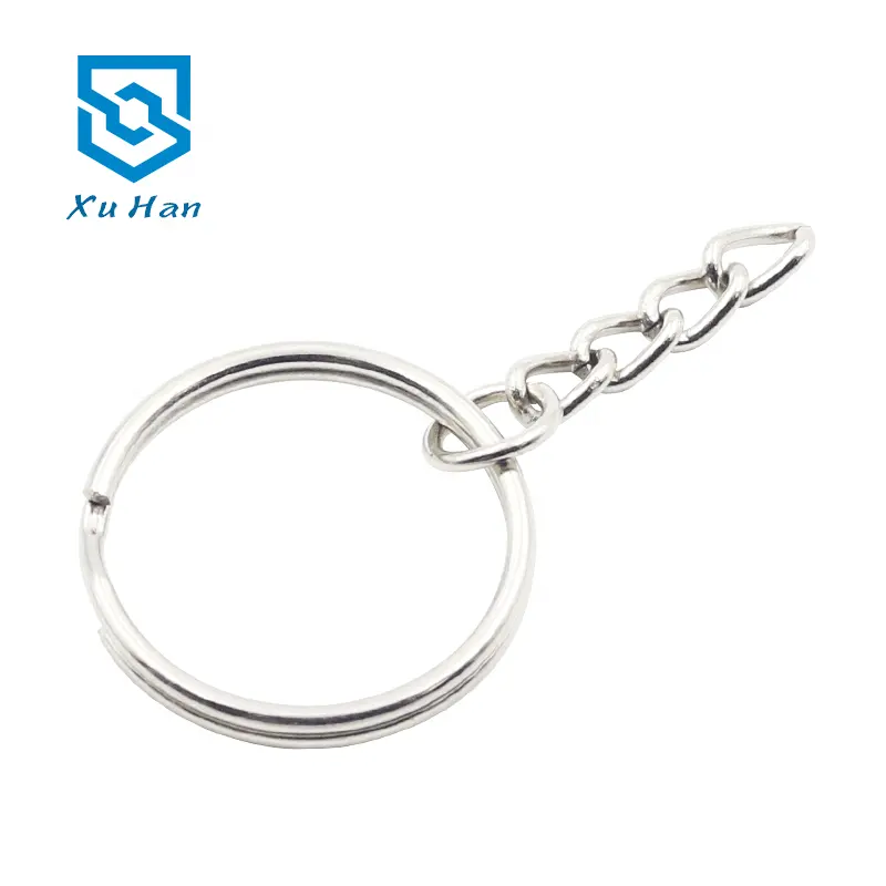 Kwaliteit En Goedkope Metalen 4 Link Chain Split Sleutelhanger Met Ringetje