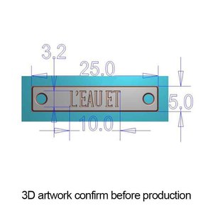 Design Rectangle Die Cast Gold Brand logo Custom Sewing Metal Plate Label <strong>Tag</strong> for <strong>Clothes</strong> - Product Image 2