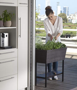22.4 gallons <span class=keywords><strong>résine</strong></span> plastique aspect bois surélevé Patio jardin fleur planteur lit Graphite couleur emballé dans un carton - Product Image 2