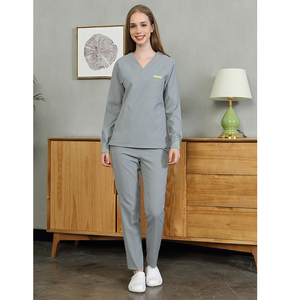 Uniformes de personal de polialgodón con cuello en V para salón, <span class=keywords><strong>Spa</strong></span>, centro de belleza, clínica, médico - Product Image 4