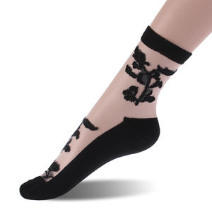 2023 chaud cristal dentelle Nylon femmes cheville <span class=keywords><strong>chaussettes</strong></span> pure nylon coton <span class=keywords><strong>chaussettes</strong></span> minces - Product Image 1
