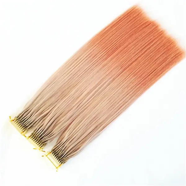 22Inches Double Drawn Ombre Colored Two Tone Blonde Red European Remy 6D Human Hair Extensions