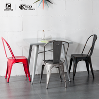 Meilleur prix, tables et chaises de café vintage rétro en fer et acier, utilisées pour les restaurants