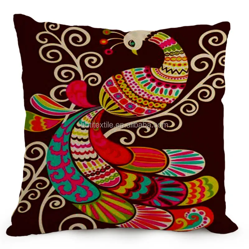 Luxury Peacock Feather Cushion Covers 45X45cm High Level Pillows Covers Unique Throw Pillows Cases Sofa Bedroom Gift