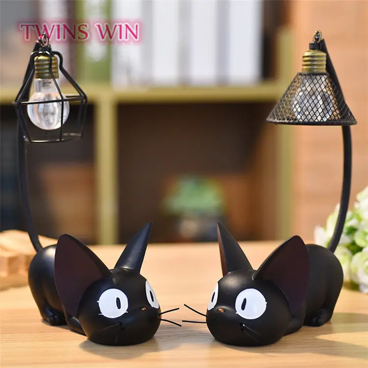 Mini luzes de led para artesanato, enfeites de gato, preto, criativo, com luzes de led, para artesanato e crianças, imperdível