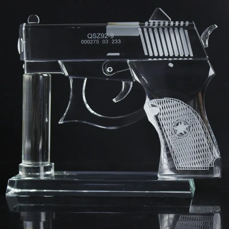 Elegante arma de Cristal pistola Cristal modelo al por mayor de la decoración del hogar