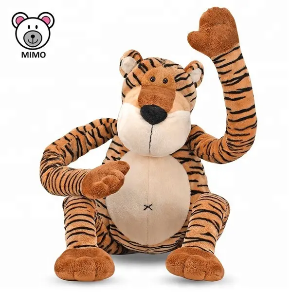 Kreatif Buatan Tangan Boneka Hewan Liar Mewah Tiger Mainan Fashion Desain Baru Anak Panjang Lengan dan Kaki Lembut Mewah Tiger Boneka mainan