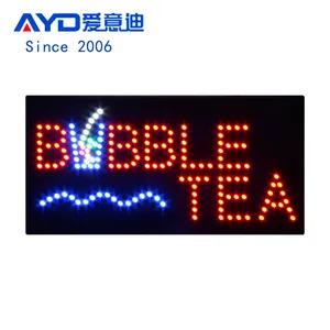 Tampilan Tanda Teh Gelembung LED Flash Akrilik Dalam Ruangan 30X60Cm, Display LED Animasi untuk Jendela Toko