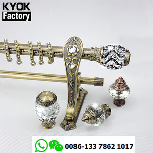 KYOK guangzhou tringle à rideau en gros, 25/28mm <span class=keywords><strong>bronze</strong></span> tringle à rideau extensible en gros D910 - Product Image 4