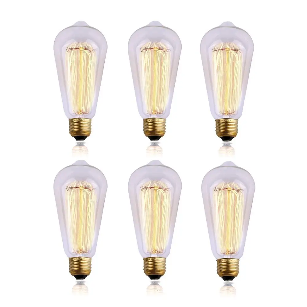 60ワットFilament Long Life Vintage Antique Edison電球Style Incandescent Clear Glass Light E26 E27 Medium Base Lamp