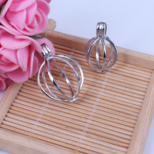 Fashion 925 Silver Pendant Cage with Pearl - Product Image 5