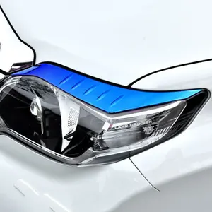 Stainless Steel Blue Color Head Light Lamp Trims For Toyota Land Cruiser Prado FJ150 Accessories 2014 2015 2016 2017