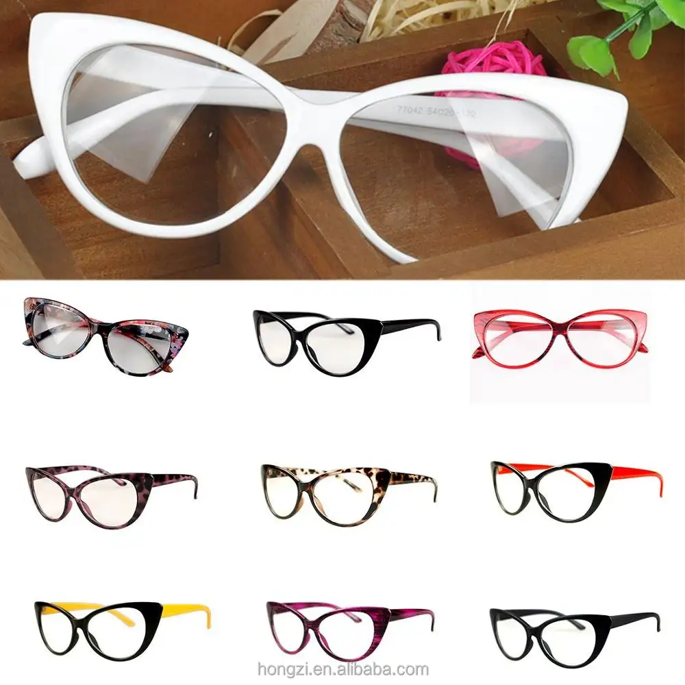 10 Colors Cat Eye Glasses Sexy Retro Fashion Style Women'S Eyewear Frame Vintage Eyewear