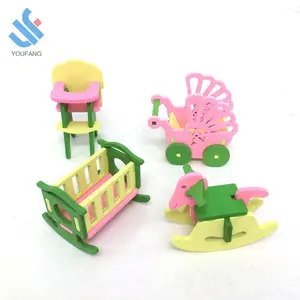 YF-H0541 Mini Nette holz simulation puppenhaus miniatur möbel set Holz Zarte Puppenhaus Möbel Spielzeug für kinder