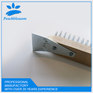 Heavy-Duty <strong>Wire</strong> <strong>Brush</strong> - Galvanized Steel &amp; Brass Bristles with Wooden Handle for Tough Cleaning - Product Image 4