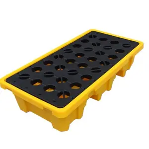 Chinese productie afneembare 2 drums olie pallet Plastic spill pallet