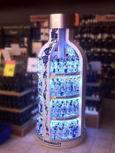 Tùy chỉnh cửa hàng bán lẻ tầng đứng kim loại rượu vang nước giải khát chai uống hiển thị đứng giá - Product Image 3