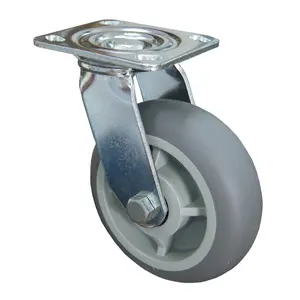 SS TPR Wheels Caster Heavy Duty mit Bremse 4 5 6 8 Zoll Grau - Product Image 2