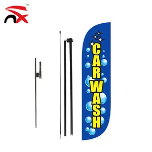 มือที่กำหนดเองเสาและ Ground Spike ล้างรถ Feather Flag ชุด - Product Image 1