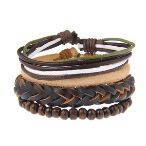 <span class=keywords><strong>Bracelet</strong></span> en <span class=keywords><strong>cuir</strong></span> noir tressé avec ancre de bateau en <span class=keywords><strong>bois</strong></span>, symbole de foi <span class=keywords><strong>et</strong></span> d'amitié, vente en gros YWMT - Product Image 4