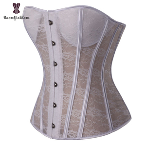 <span class=keywords><strong>Dentelle</strong></span> florale broderie femmes Sexy forte désossé Lingerie de mariée surbuste Corset à lacets <span class=keywords><strong>Bustier</strong></span> avec tasse rembourrée - Product Image 2