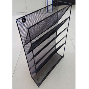 Nhà Máy Giá kim loại màu đen Treo Tường 5 lớp văn phòng giữ tập tin treo tường tập tin tổ chức Lưới lưu trữ giá Manila thư mục - Product Image 4