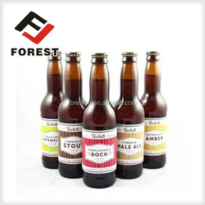 Customized adhesive paper labels for beer bottles