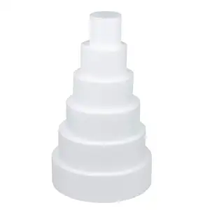 Round Cake Dummy 6 Piece Polystyrene Foam Cake Dummy for Display Windows Decorating Competitions Total 23.25 Inches Tall