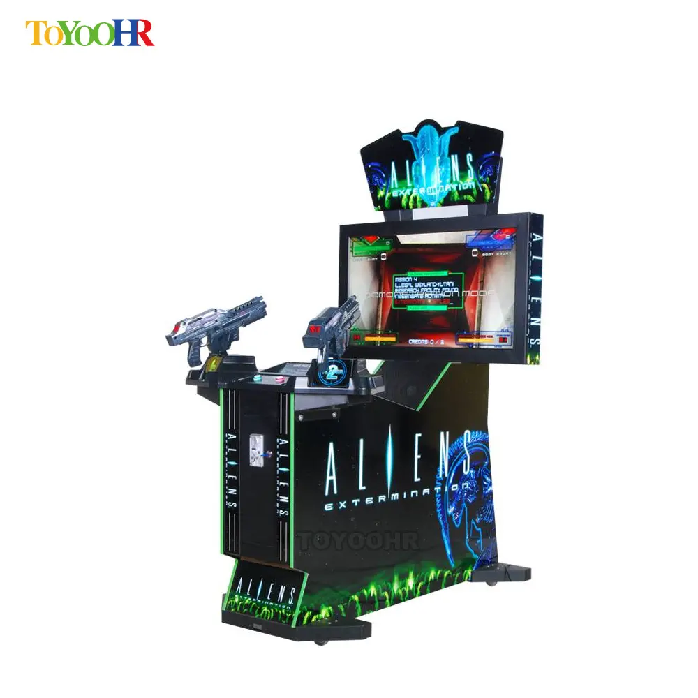 Arcade trò chơi súng máy bắn súng 32 inch LED máy Súng ngoài hành tinh cho phòng trò chơi Arcade và trung tâm giải trí gia đình